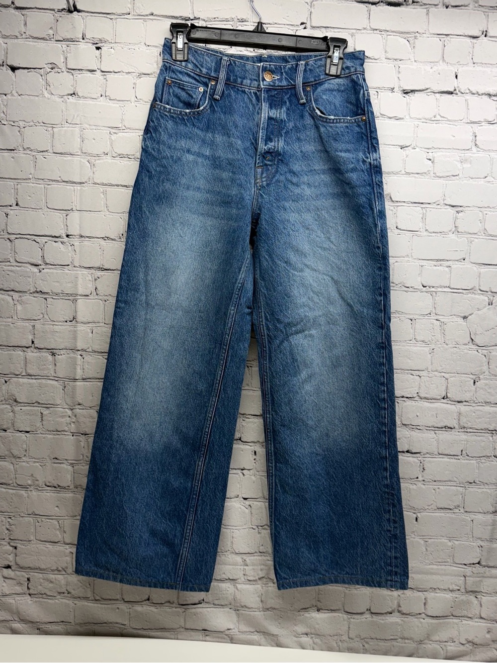 MOTHER snacks! the smoothie skimp cuff Wide-Leg Denim Jeans Sz 24
